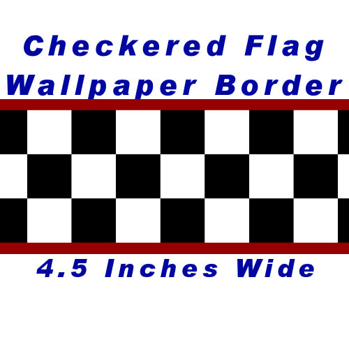 4.5 Inch Checkered Wallpaper Border - Prepasted - Red Edge