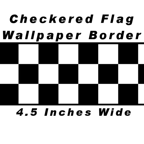 4.5 Inch Checkered Wallpaper Border - Prepasted - Black Edge