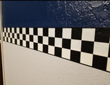 4.5 Inch Checkered Wallpaper Border - Prepasted - Black Edge